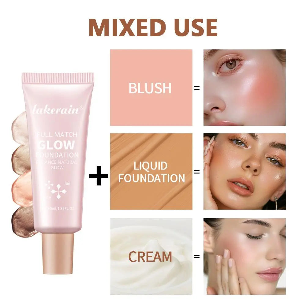 Long-Lasting Glow Foundation, Natural Glow Enhancer, Moisturizing, Hydrating & Brightening Luminous Foundation for All-Day Radiant Glow Coverage