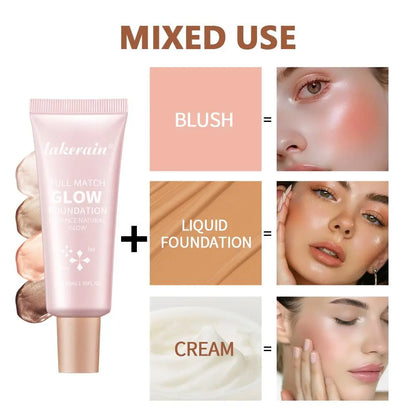 Long-Lasting Glow Foundation, Natural Glow Enhancer, Moisturizing, Hydrating & Brightening Luminous Foundation for All-Day Radiant Glow Coverage