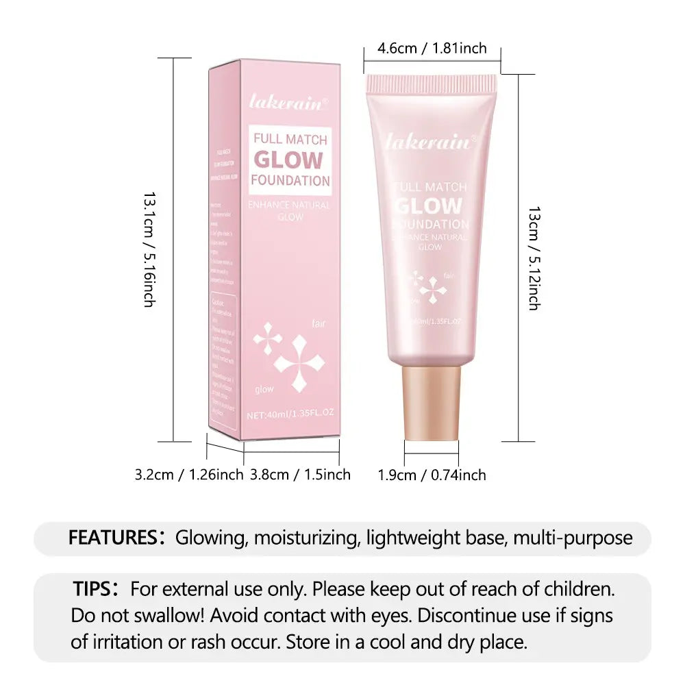 Long-Lasting Glow Foundation, Natural Glow Enhancer, Moisturizing, Hydrating & Brightening Luminous Foundation for All-Day Radiant Glow Coverage