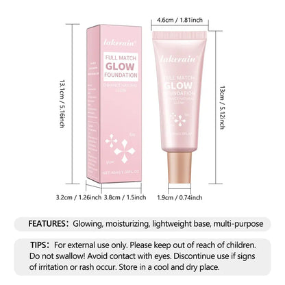 Long-Lasting Glow Foundation, Natural Glow Enhancer, Moisturizing, Hydrating & Brightening Luminous Foundation for All-Day Radiant Glow Coverage