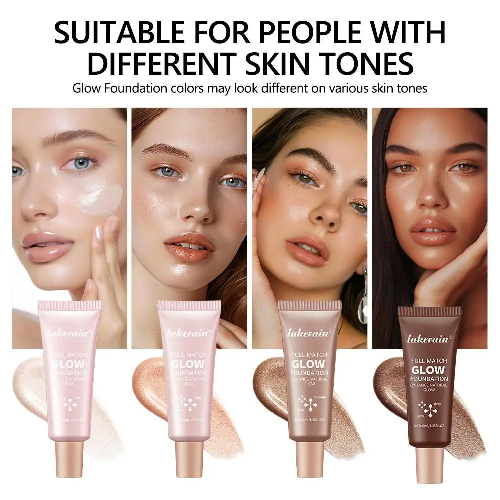 Long-Lasting Glow Foundation, Natural Glow Enhancer, Moisturizing, Hydrating & Brightening Luminous Foundation for All-Day Radiant Glow Coverage