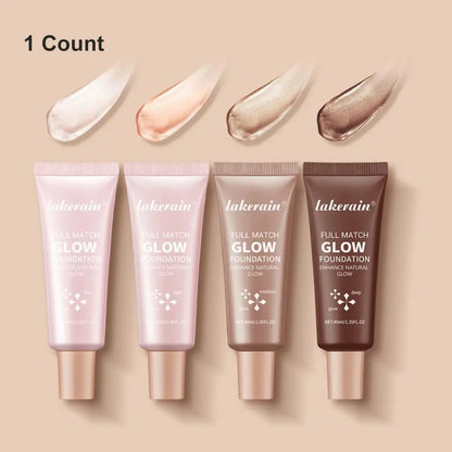 Long-Lasting Glow Foundation, Natural Glow Enhancer, Moisturizing, Hydrating & Brightening Luminous Foundation for All-Day Radiant Glow Coverage